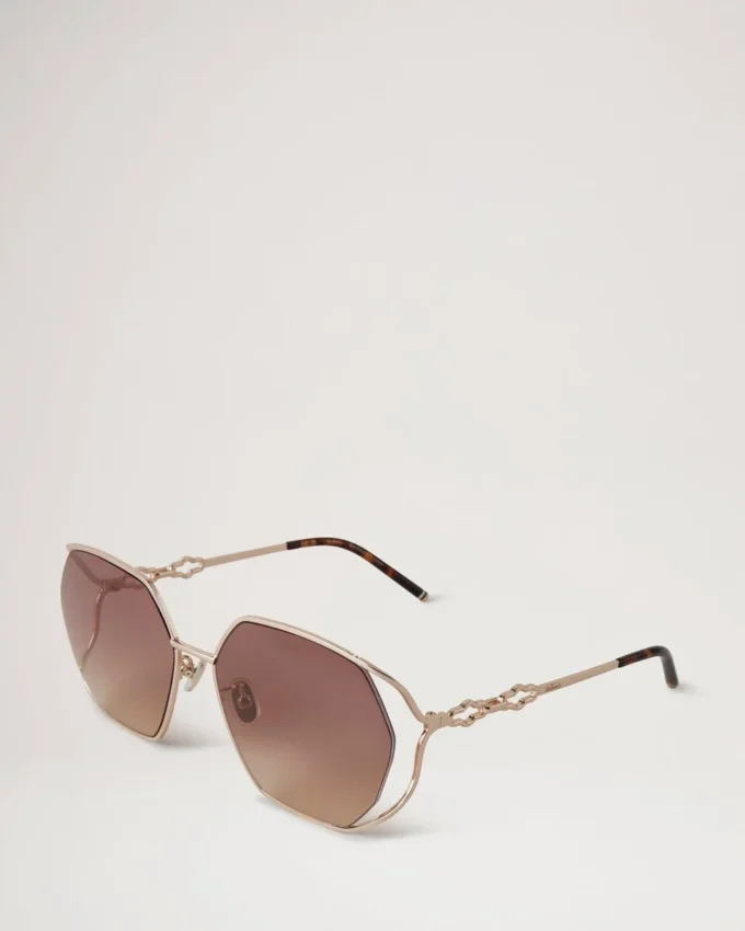 Willow Sunglasses Gold & Teak Metal Sunglasses