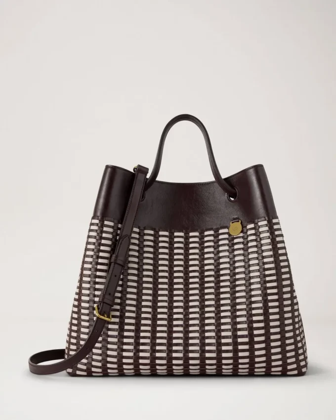 Woven Tote Ebony & Eggshell Woven Leather Gifts for Her