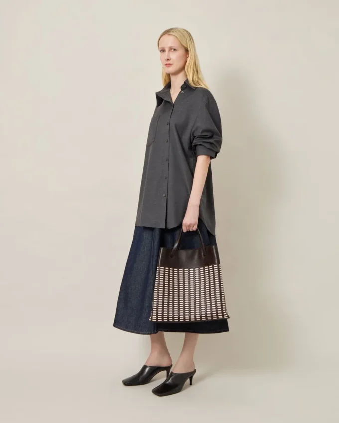 Woven Tote Ebony & Eggshell Woven Leather Gifts for Her