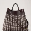 Woven Tote Ebony & Eggshell Woven Leather Gifts for Her