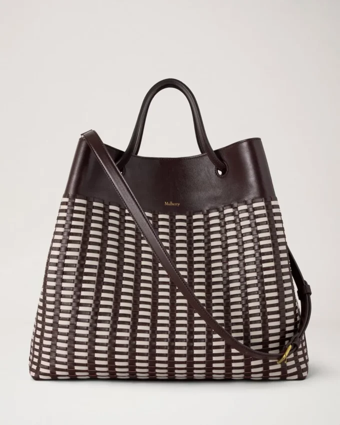 Woven Tote Ebony & Eggshell Woven Leather Gifts for Her