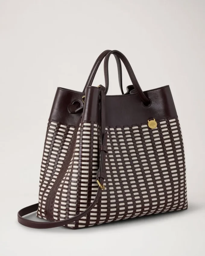 Woven Tote Ebony & Eggshell Woven Leather Gifts for Her