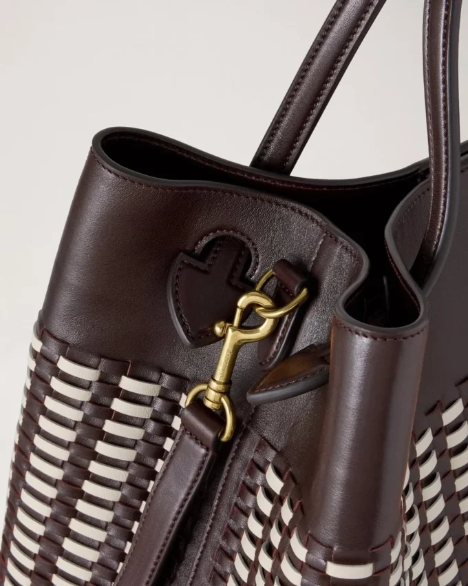 Woven Tote Ebony & Eggshell Woven Leather Gifts for Her