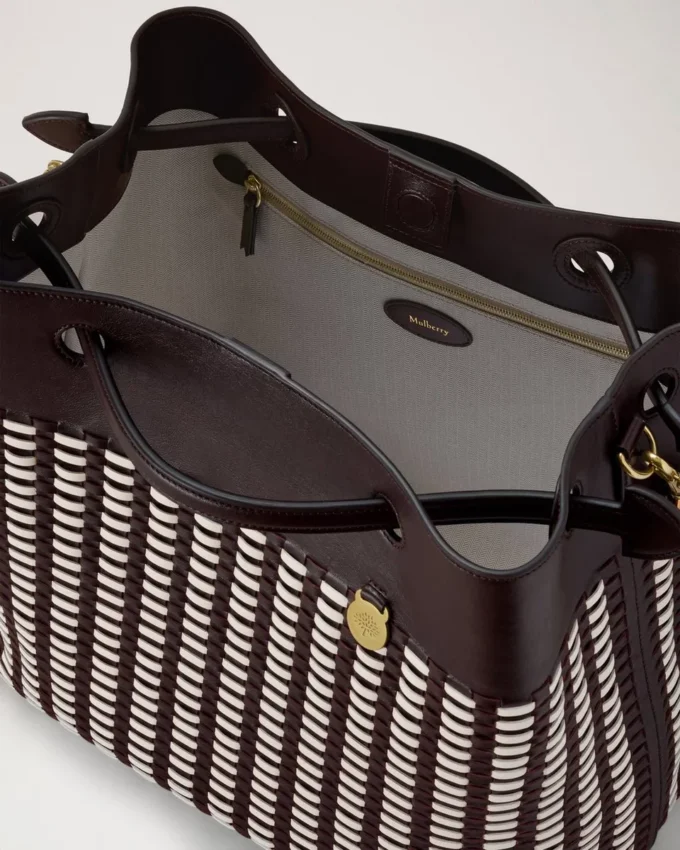 Woven Tote Ebony & Eggshell Woven Leather Gifts for Her