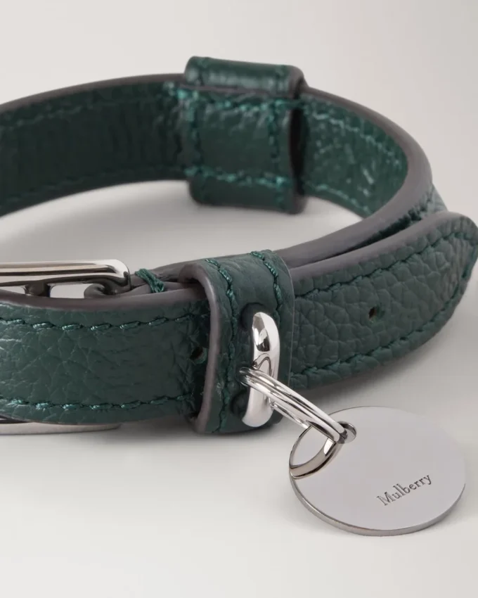 Xs Leather Dog Collar Mulberry Green Small Classic Grain