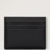 Zipped Credit Card Slip Black Small Classic Grain