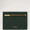 Zipped Credit Card Slip Mulberry Green Small Classic Grain
