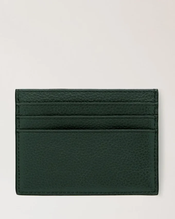 Zipped Credit Card Slip Mulberry Green Small Classic Grain